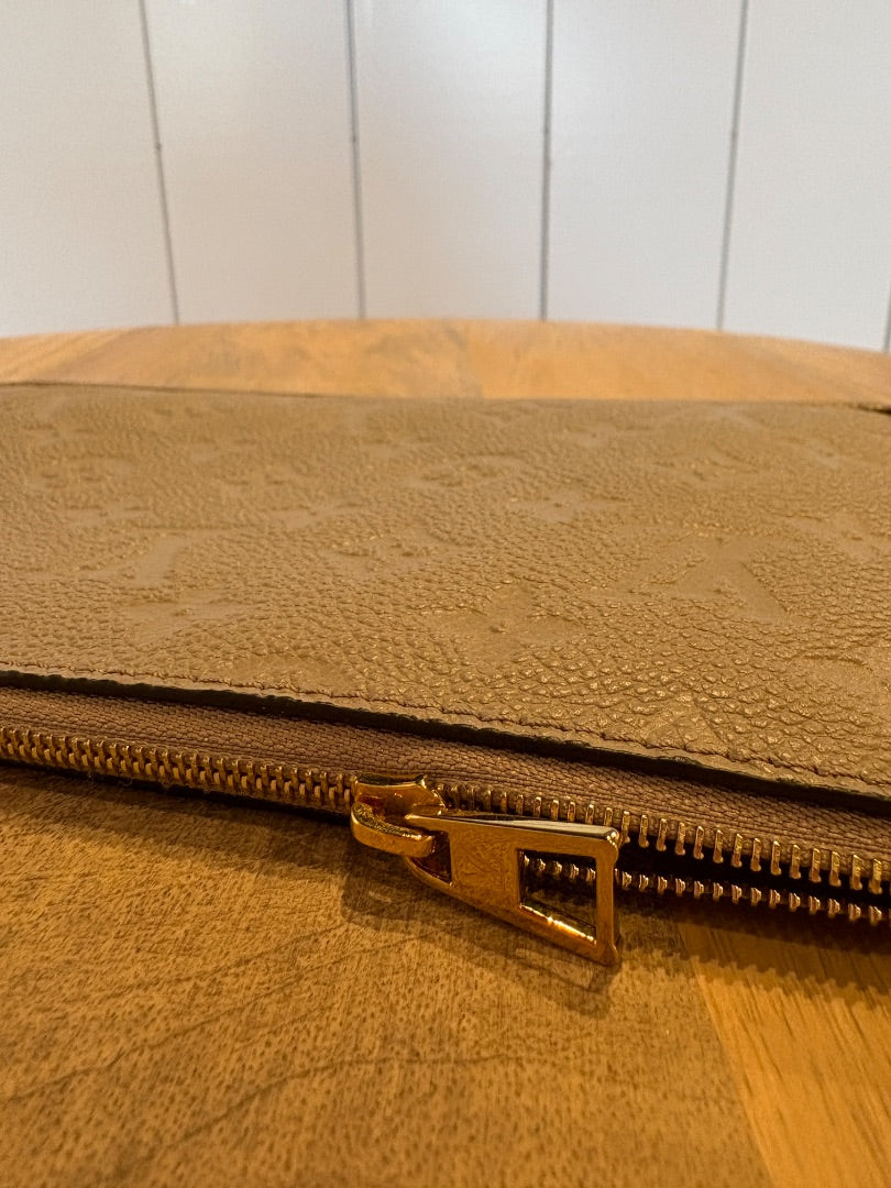 Never Used Empreinte Leather Turtle Dove Pouch