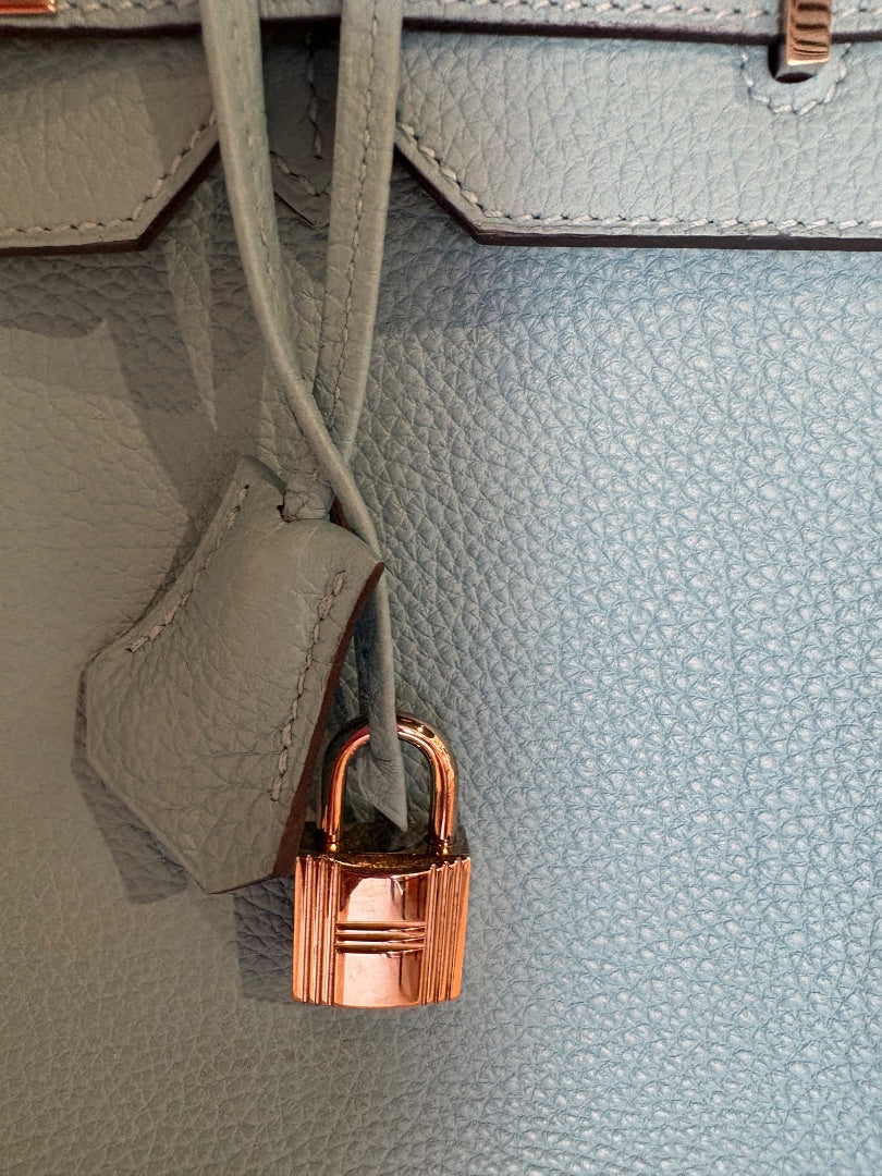 Blue Hermes Birkin 35 Epsom  Bleu Du Nord with Palladium, 35