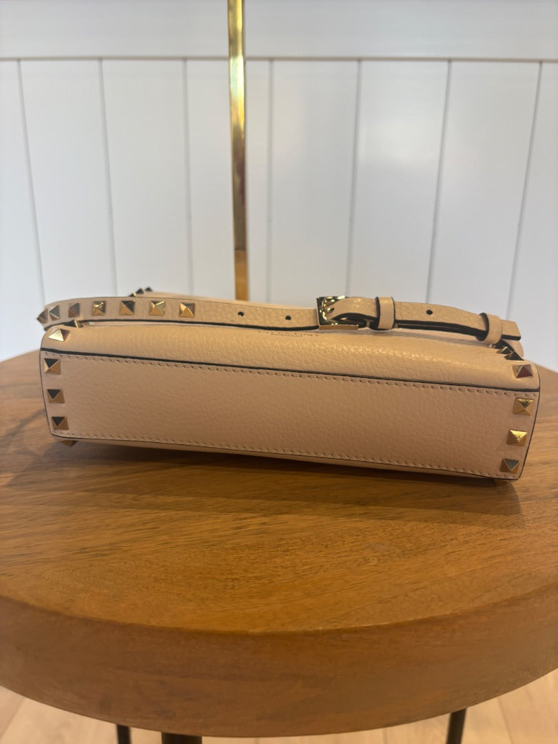Ivory Valentino Pristine Rock Stud Crossbody Bag, Small