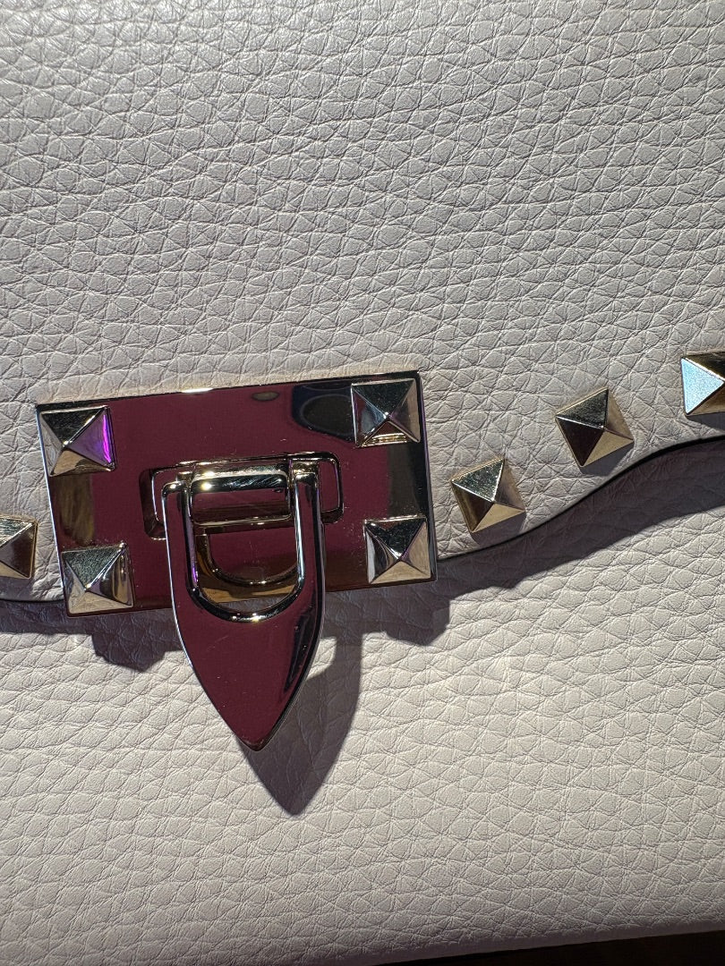 Ivory Valentino Pristine Rock Stud Crossbody Bag, Small