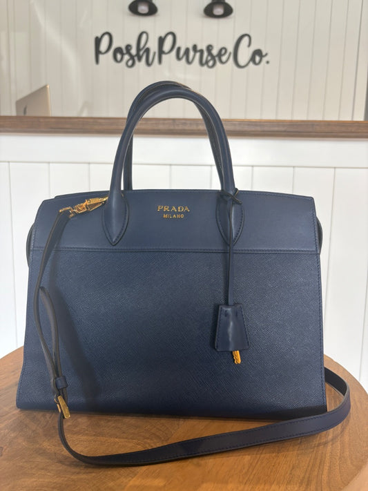 Blue Prada Prada Saffiano Esplanade Tote