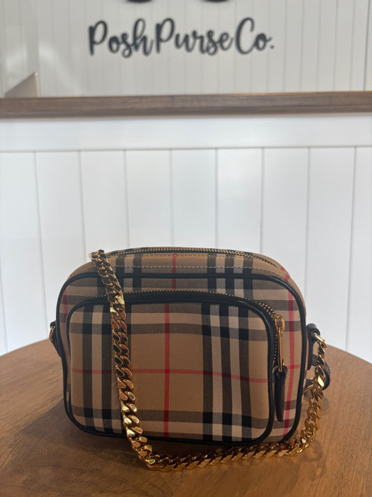 Plaid Burberry Burberry Camera Bag, Small