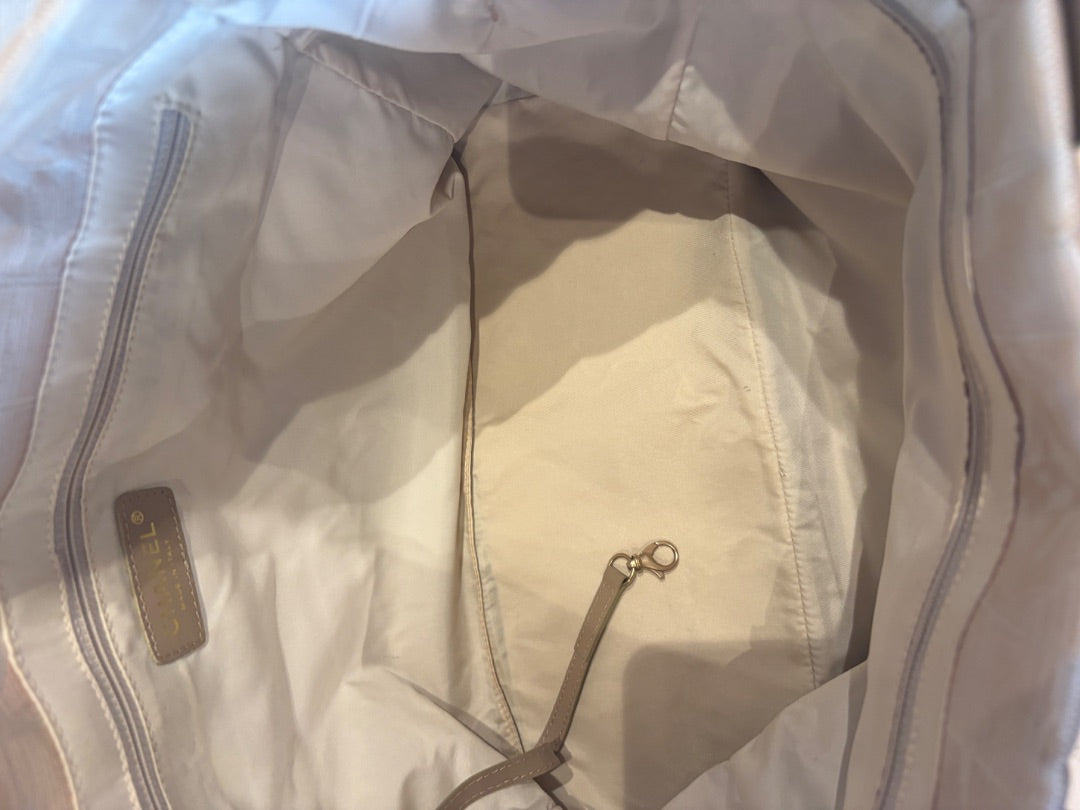 Beige Chanel Vintage Chanel Nylon Tote