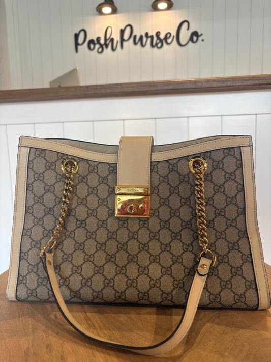 Monogram Gucci GG Supreme Padlock Tote