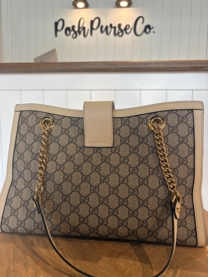 Monogram Gucci GG Supreme Padlock Tote