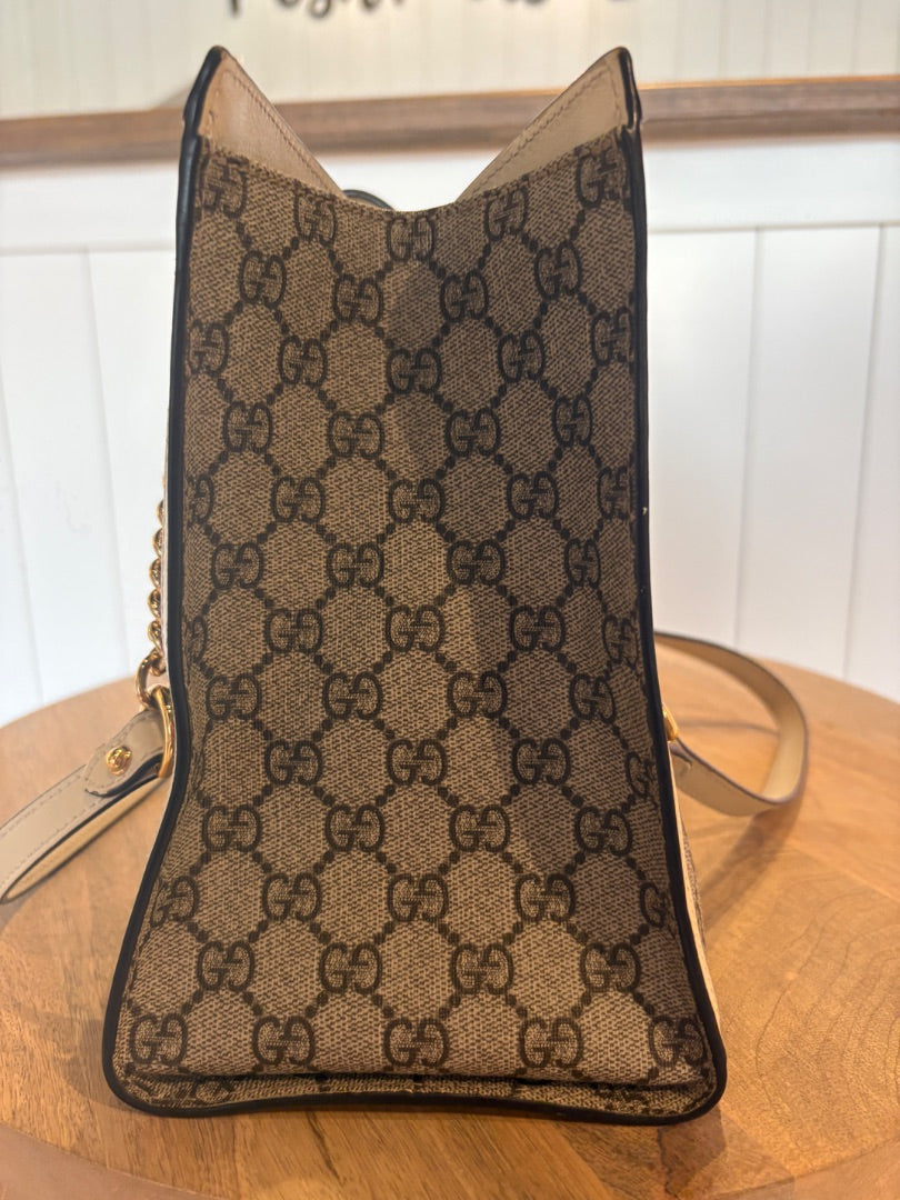 Monogram Gucci GG Supreme Padlock Tote