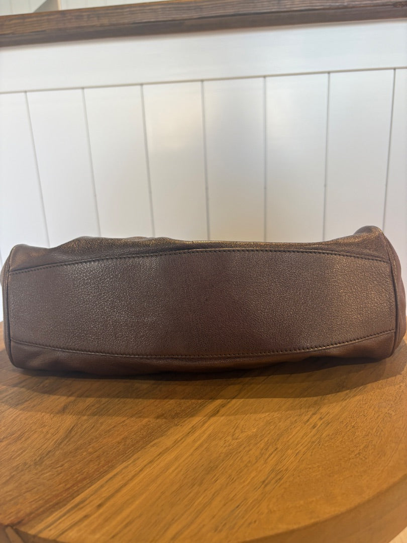 Silver Ferragamo Mancini Shoulder Bag