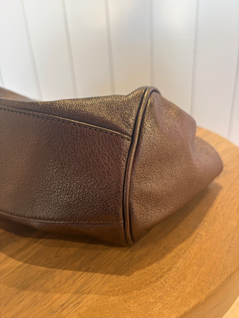 Silver Ferragamo Mancini Shoulder Bag