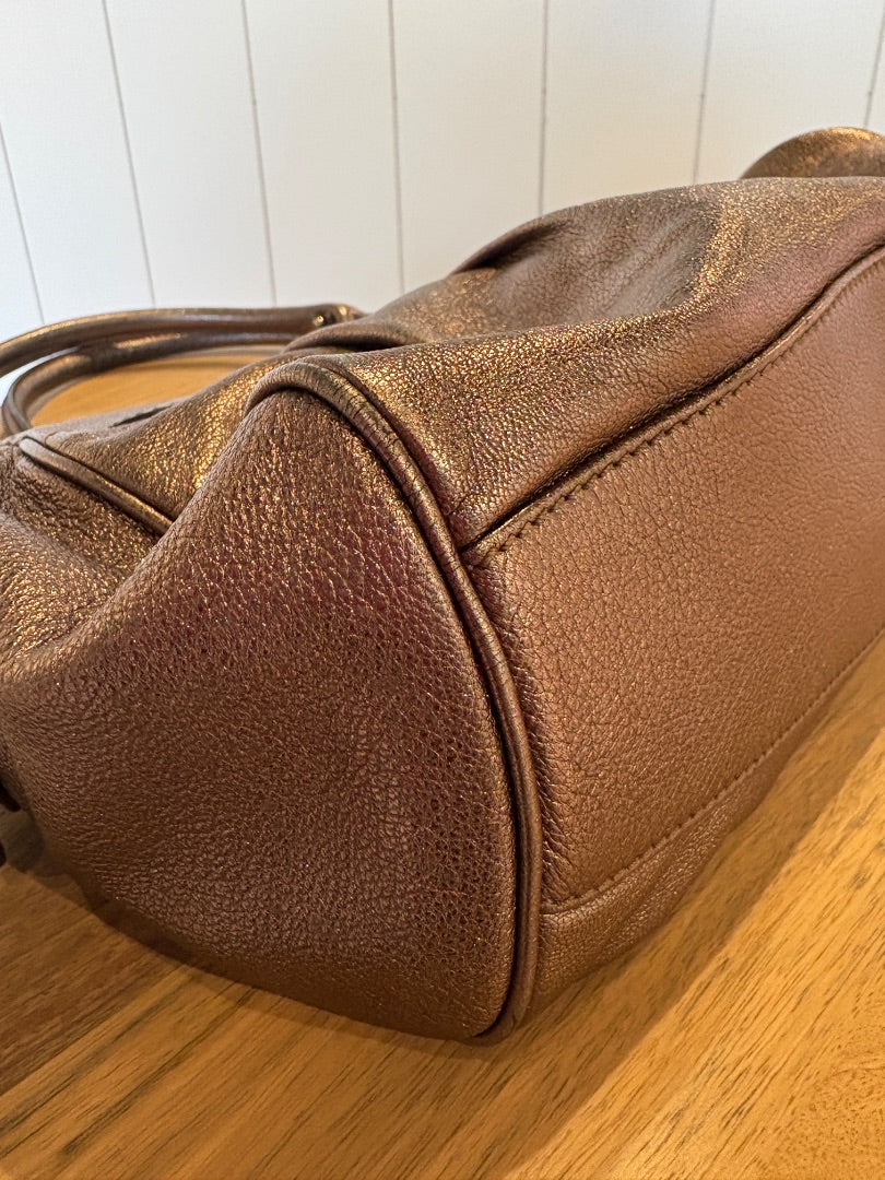 Silver Ferragamo Mancini Shoulder Bag