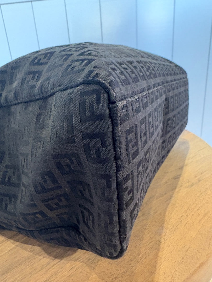 Black Fendi Zucchino FF Tote