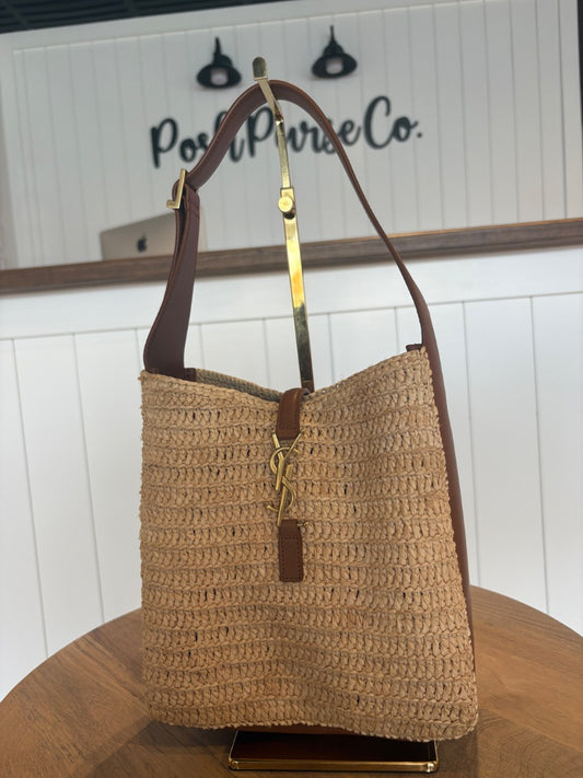 Raffia Saint Laurent BRAND NEW Raffia Tote with Pouch