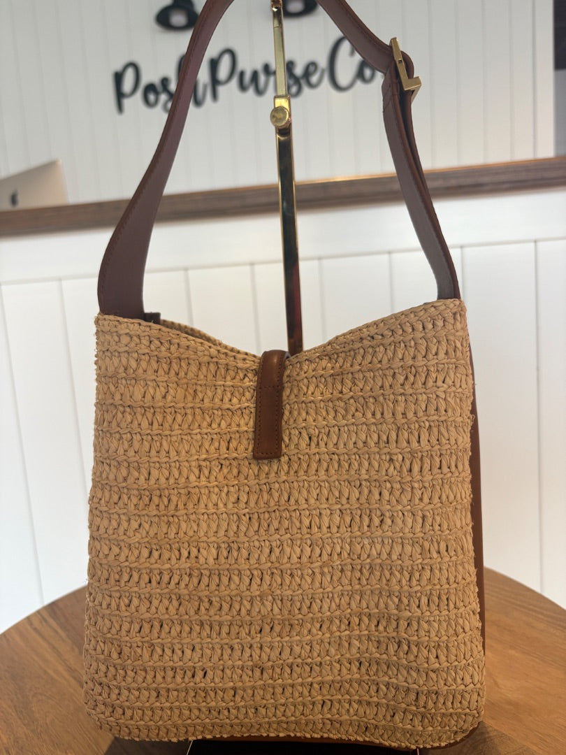 Raffia Saint Laurent BRAND NEW Raffia Tote with Pouch