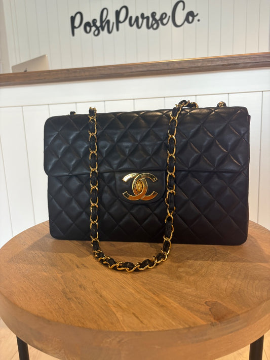 Black Chanel Gorgeous Maxi Flap, Maxi
