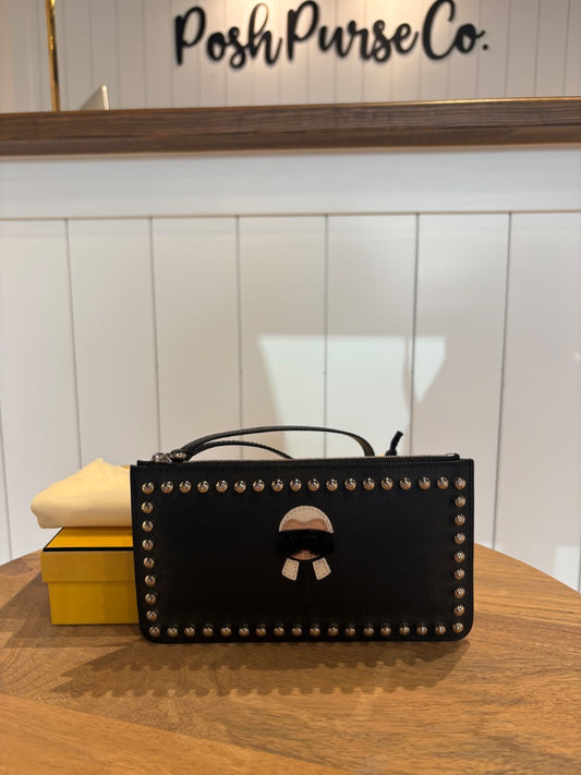 Black Fendi BRAND NEW Karlito Clutch