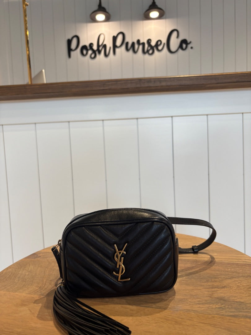 Black Saint Laurent BRAND NEW Lou Belt Bag in Quilted Leather