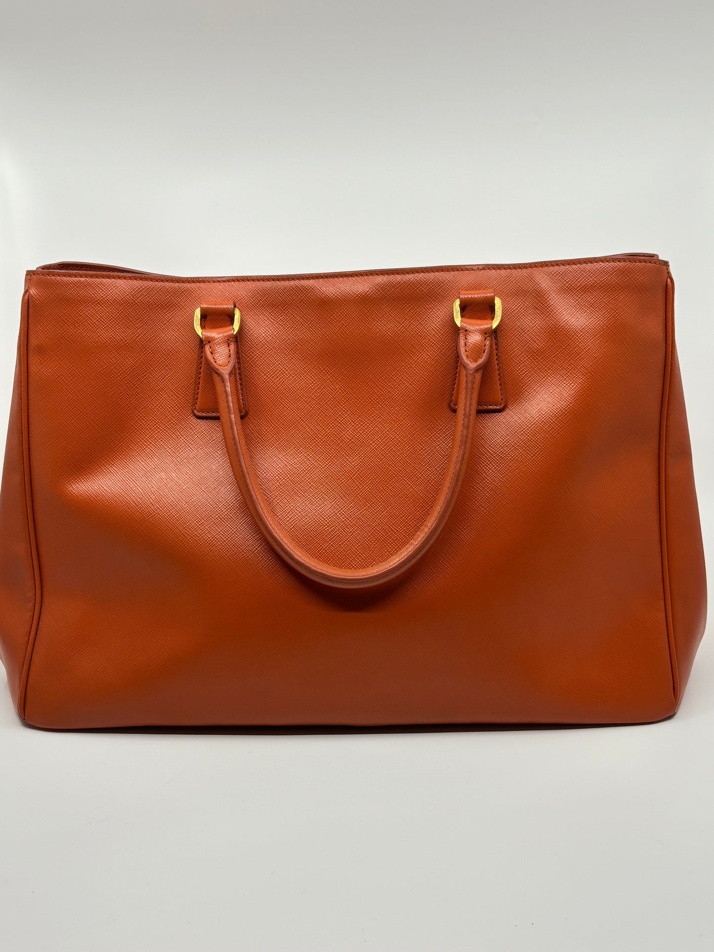 Papaya  Prada Saffiano Leather Tote