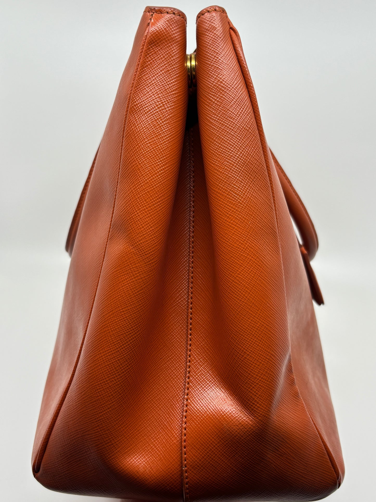 Papaya  Prada Saffiano Leather Tote