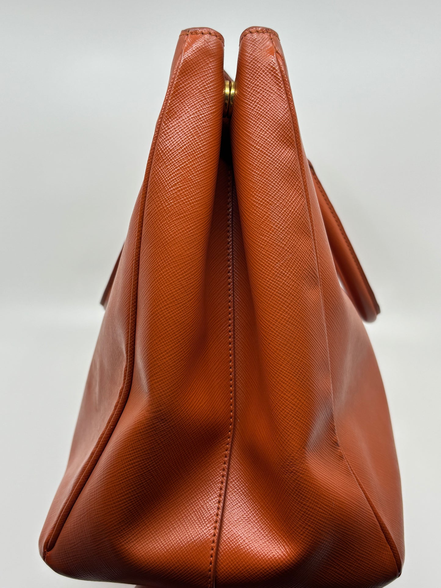 Papaya  Prada Saffiano Leather Tote