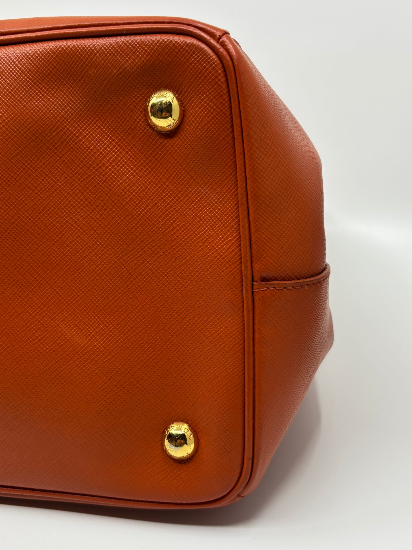 Papaya  Prada Saffiano Leather Tote