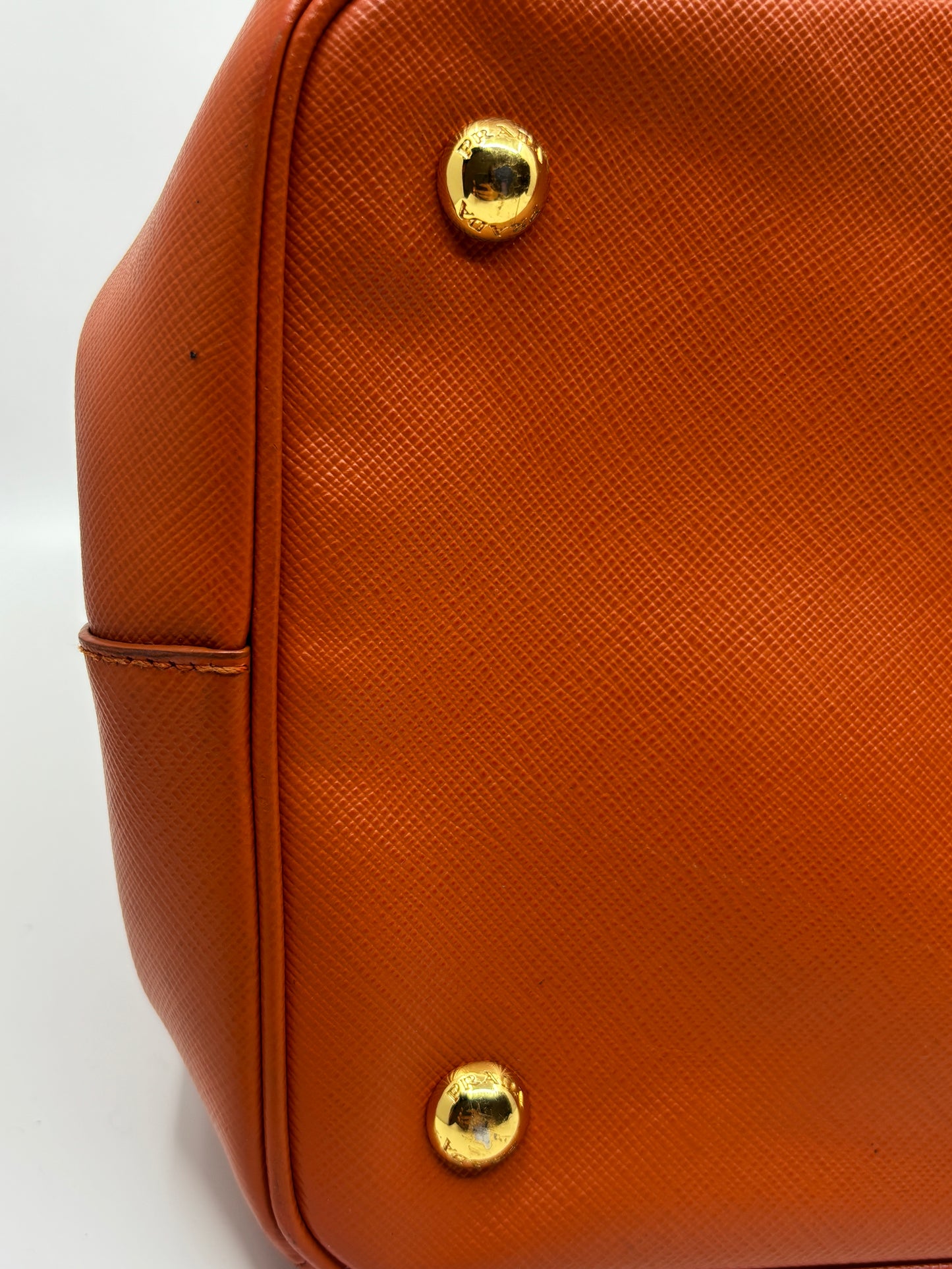Papaya  Prada Saffiano Leather Tote