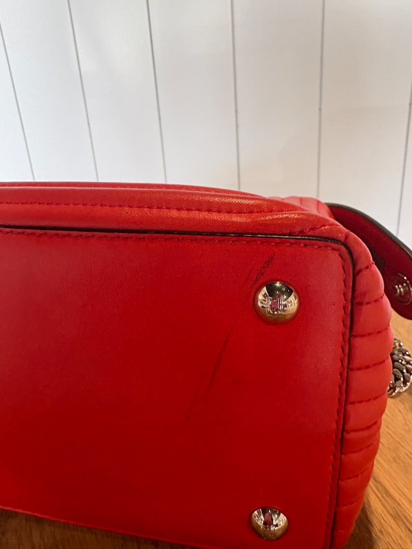Red Fendi Dot Com Chain Shoulder Bag