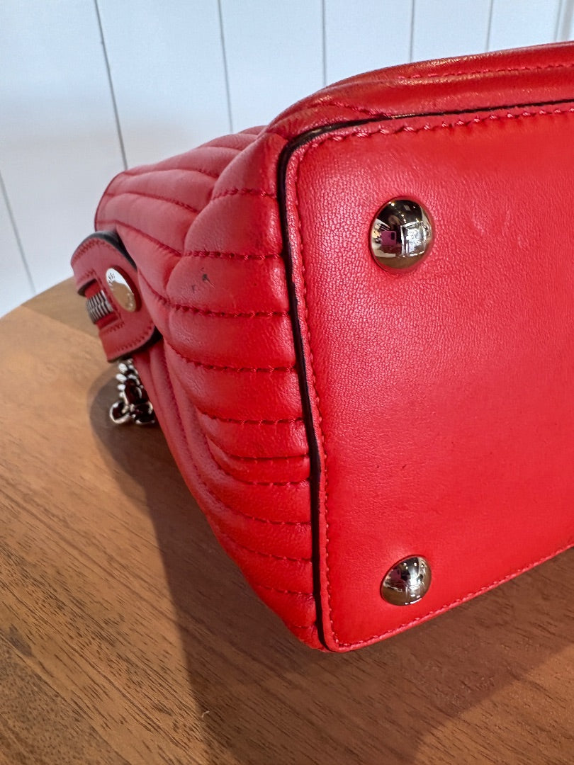 Red Fendi Dot Com Chain Shoulder Bag