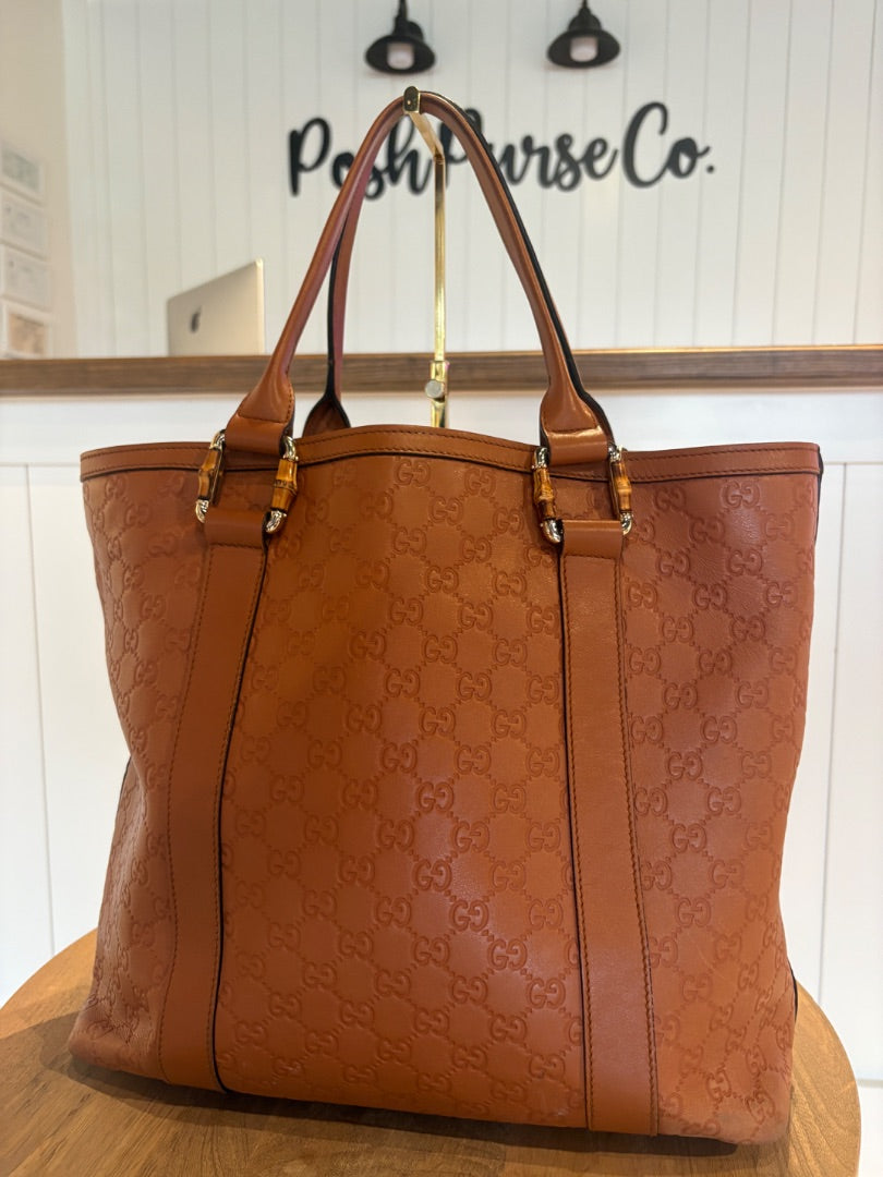 Brown Gucci GG Leather Tote