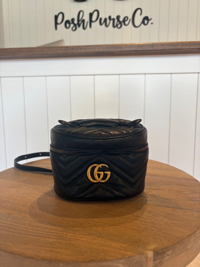 Black Gucci Gucc GG Marmont Mini Backpack