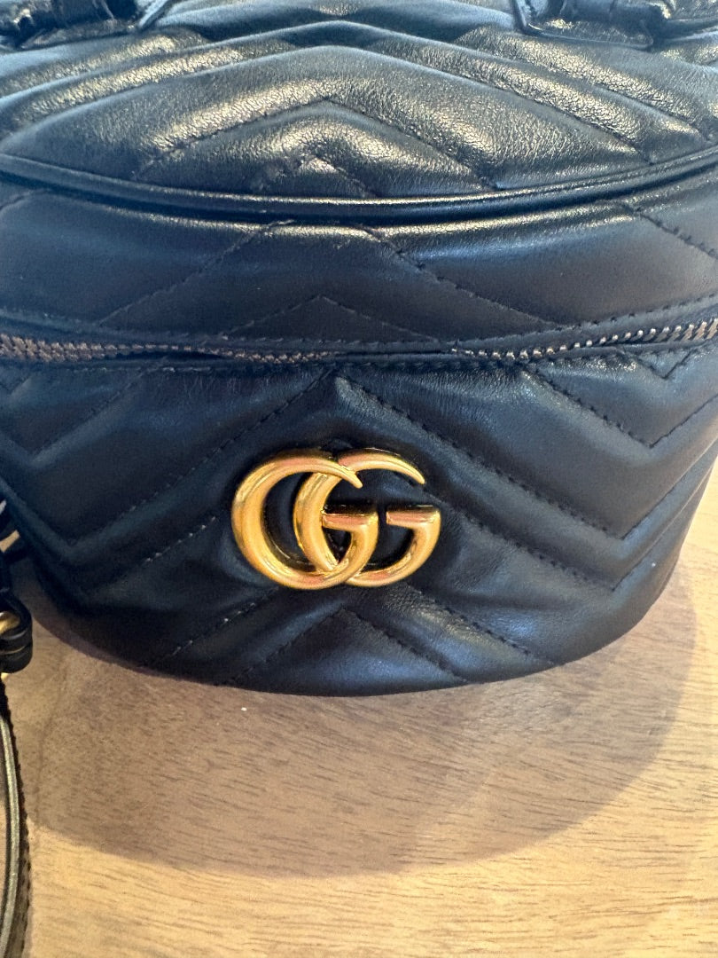 Black Gucci Gucc GG Marmont Mini Backpack