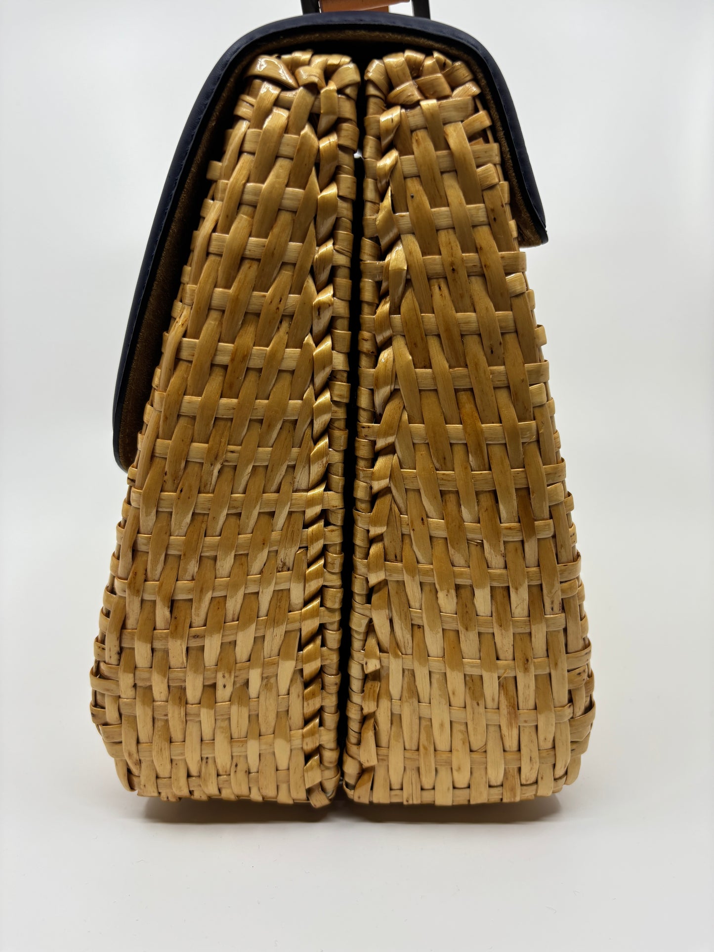 Fendi Crocodile Embossed Wicker Bag