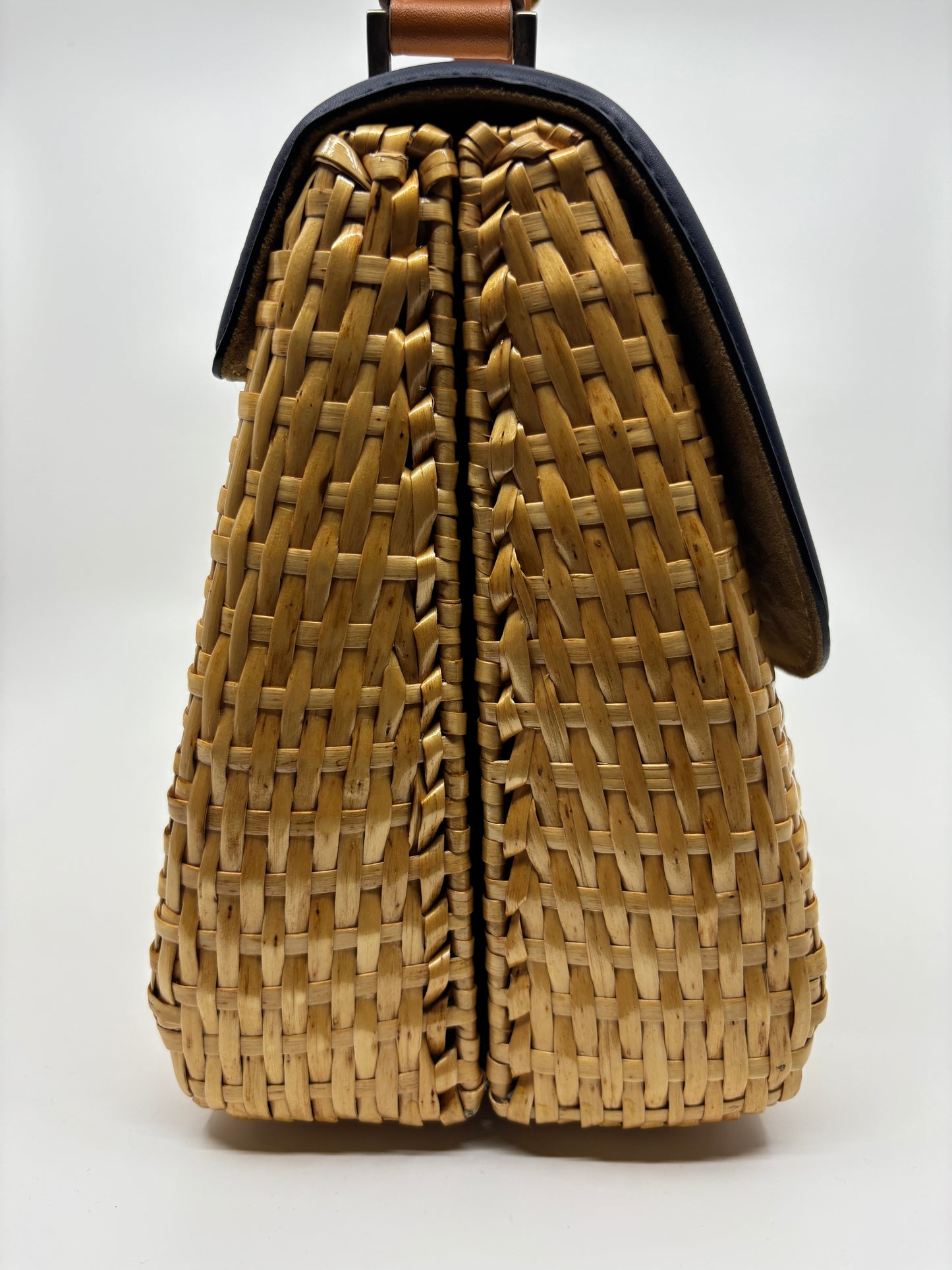 Fendi Crocodile Embossed Wicker Bag