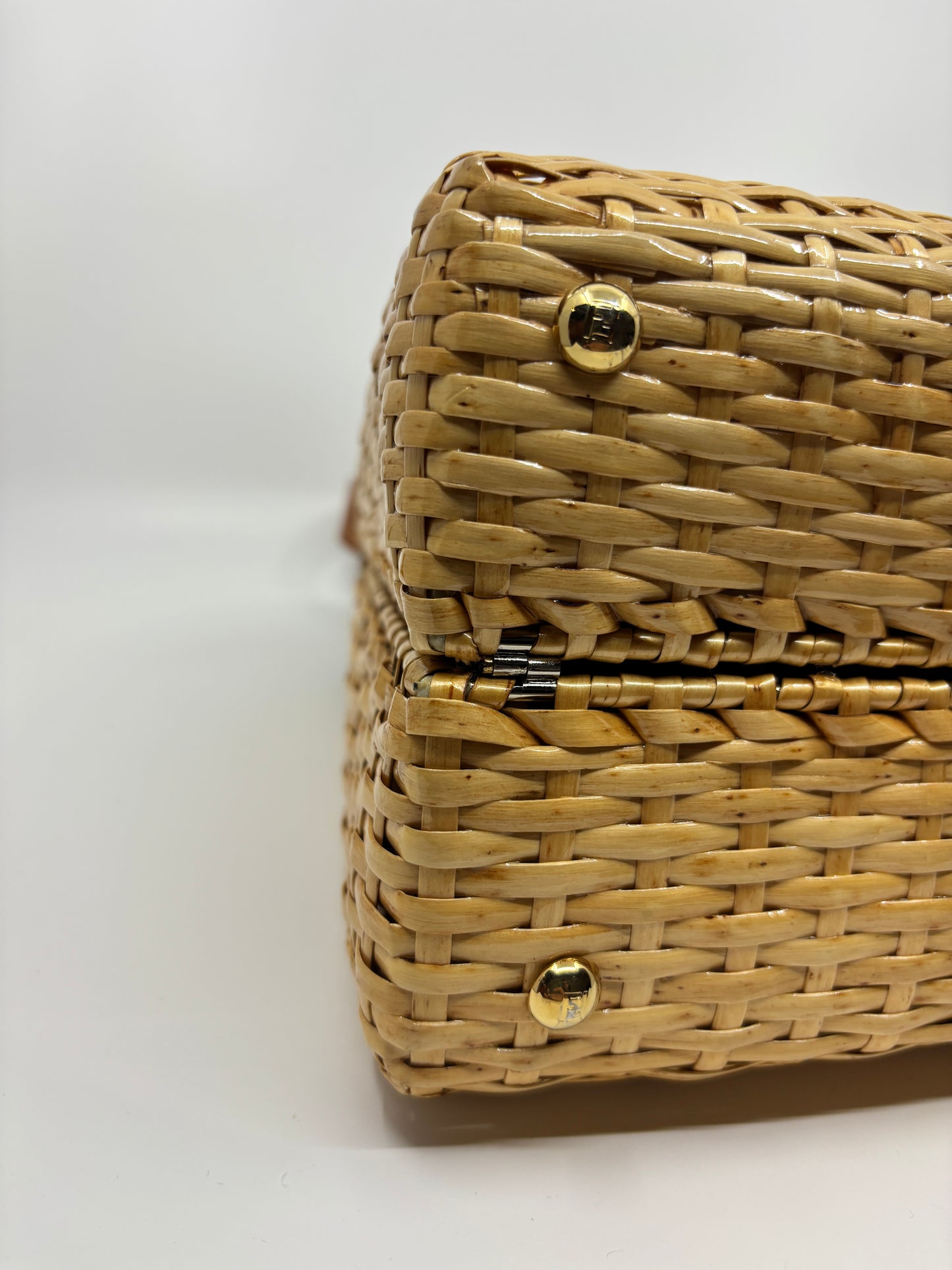 Fendi Crocodile Embossed Wicker Bag