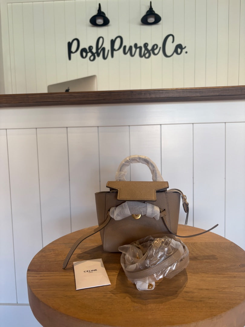 Beige Celine BRAND NEW Celine Calfskin Nano Belt Bag