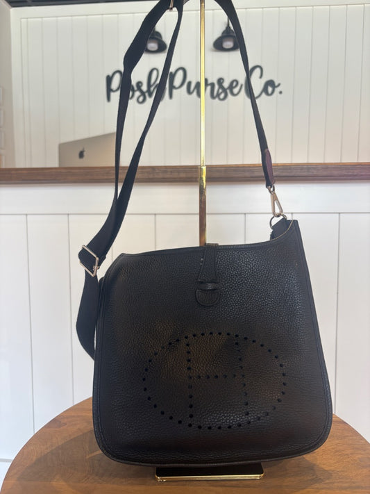 Black Hermes Hermes Taurillon Clemence Evelyne PM