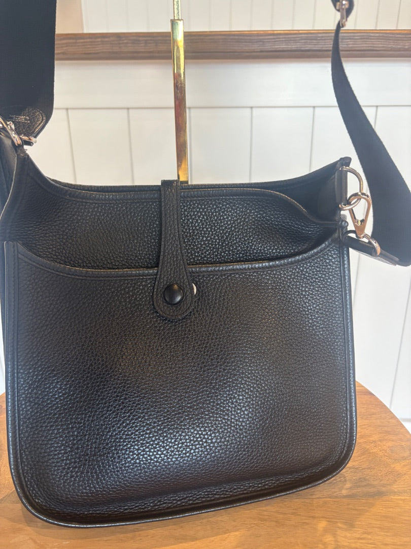 Black Hermes Hermes Taurillon Clemence Evelyne PM