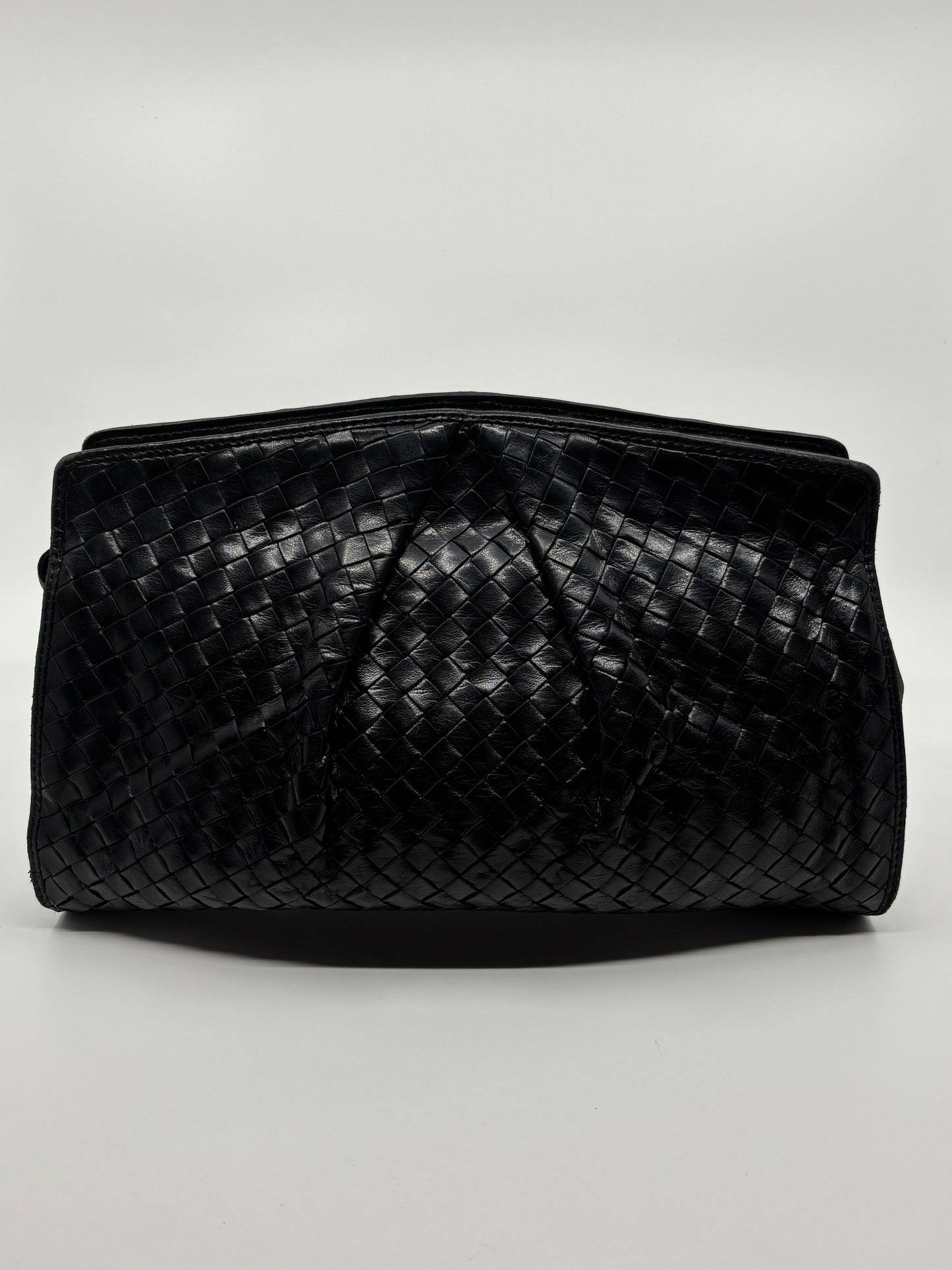Black Vintage Bottega Intrecciato Clutch