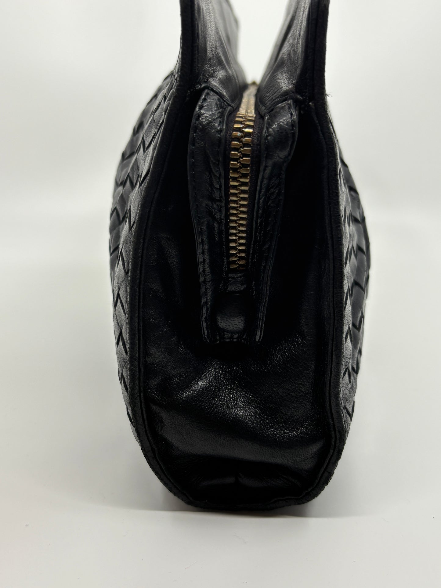 Black Vintage Bottega Intrecciato Clutch