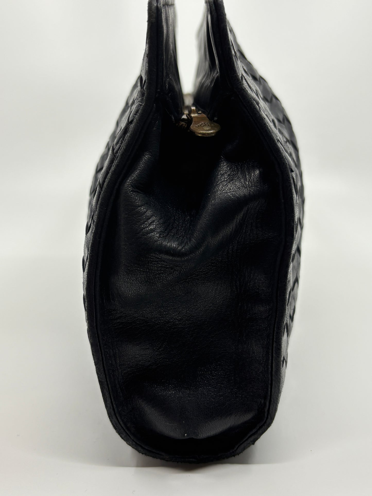 Black Vintage Bottega Intrecciato Clutch
