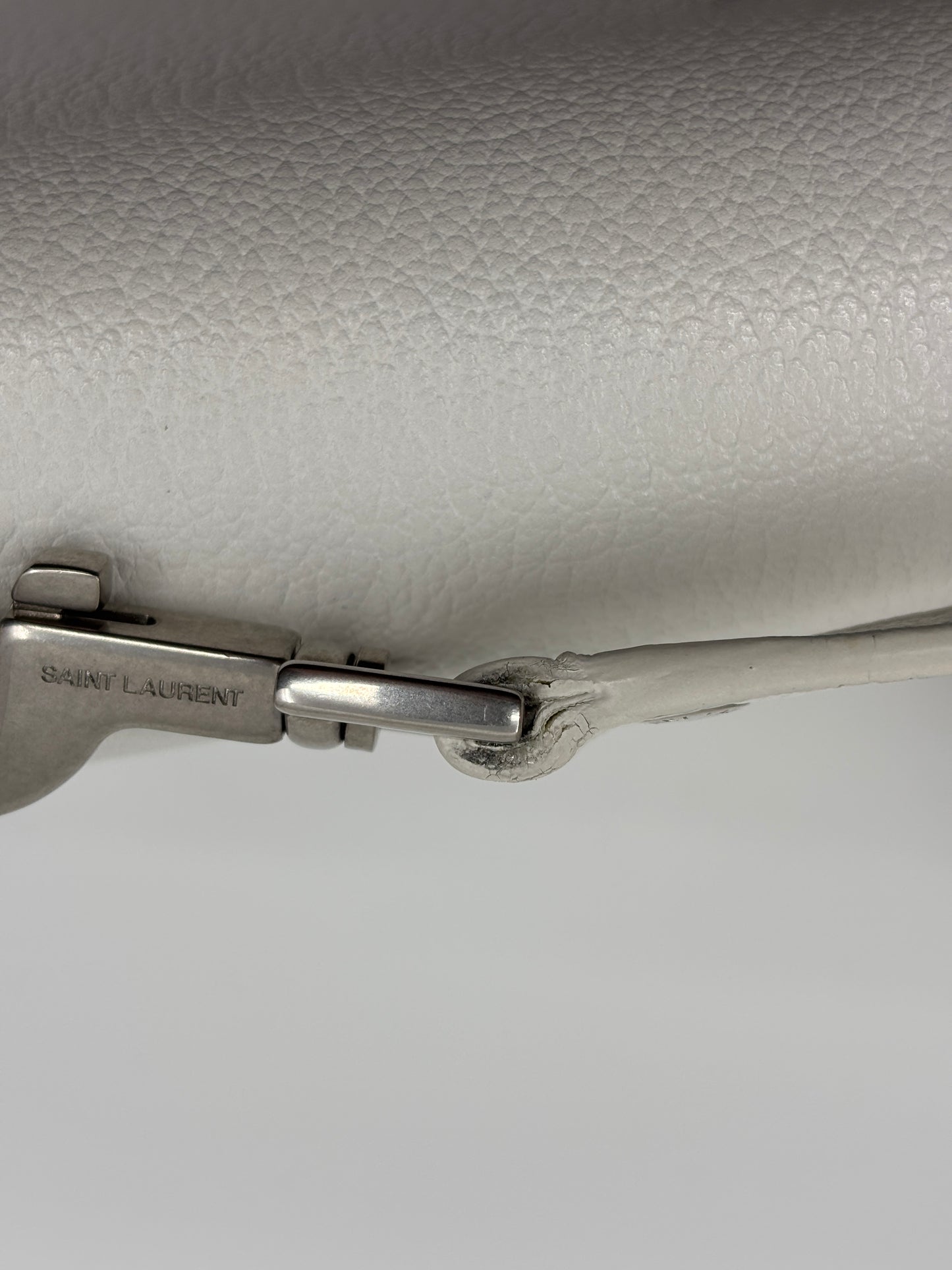 White YSL Sunset Crossbody, Medium