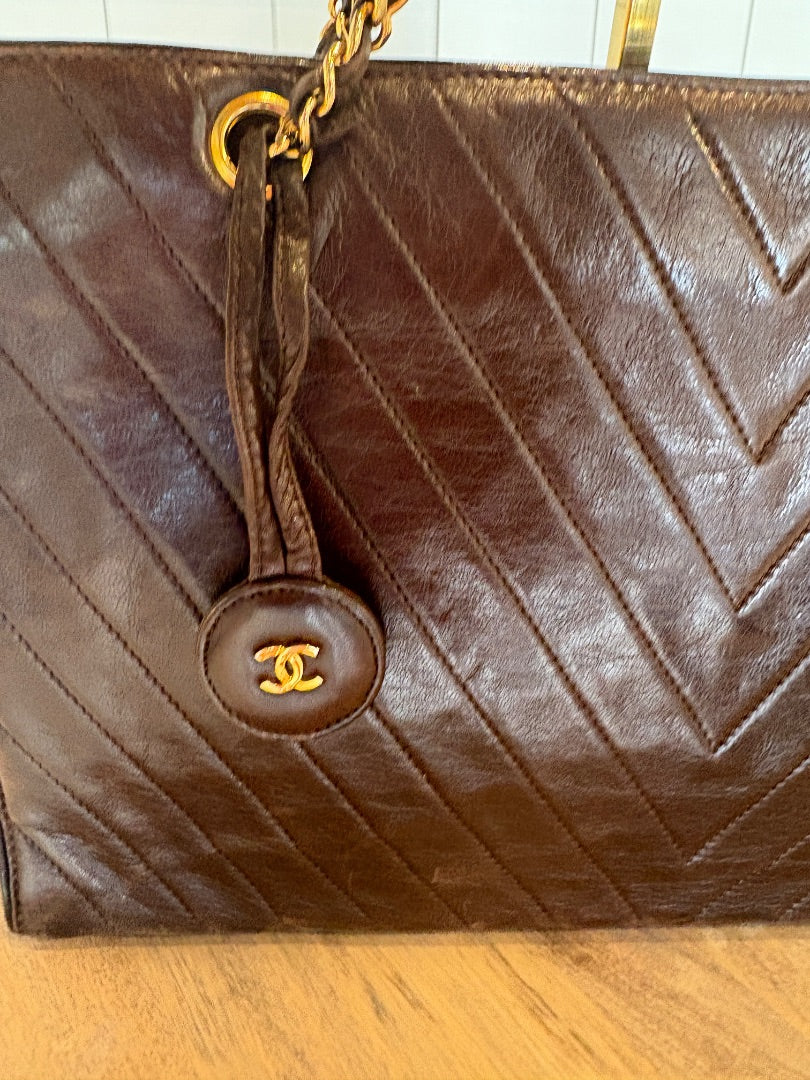 Brown Chanel Vintage Chanel Shoulder Bag