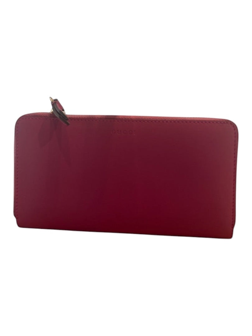Pink Gucci Zip Around Wallet