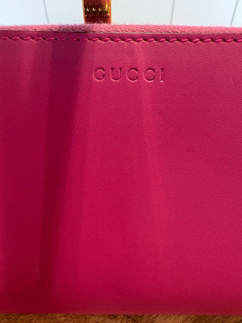 Pink Gucci Zip Around Wallet