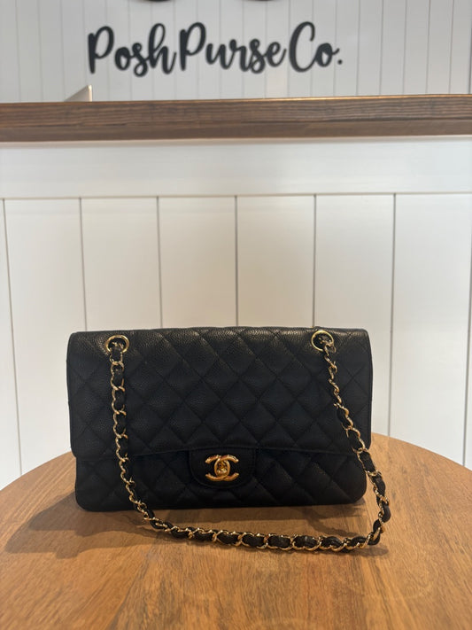 Beautiful Black Chanel Caviar Double Flap
