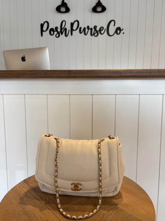 White Chanel Puffy Flap
