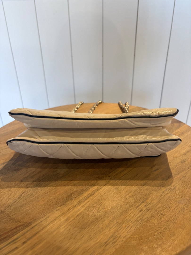 Ivory Chanel East West Accordion Calfskin