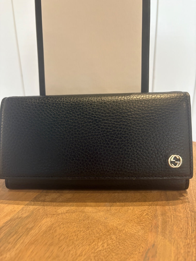 Black Brand New in Box Gucci Wallet, Large