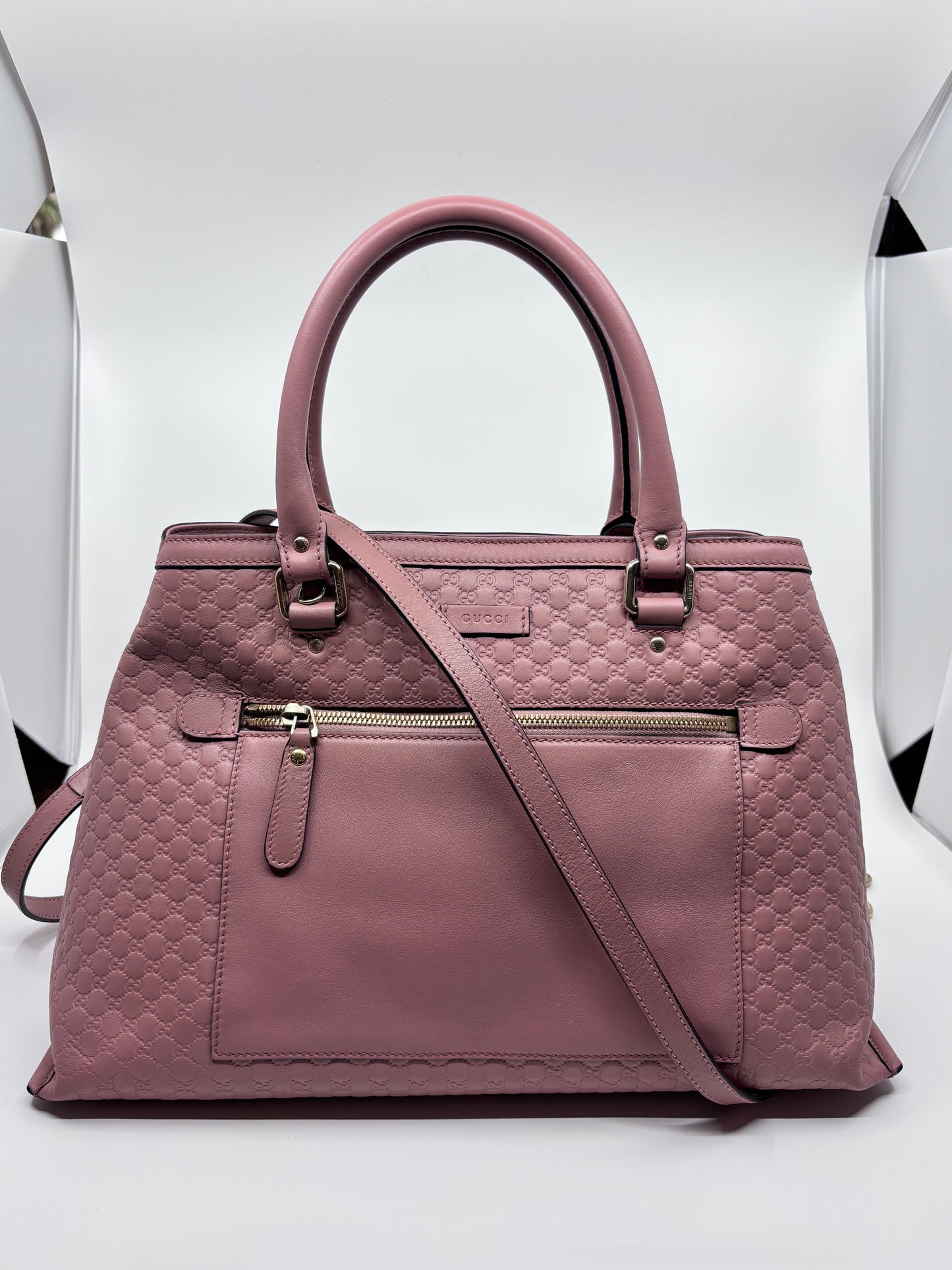 Pink Gucci Micro Guccissima Top Handle