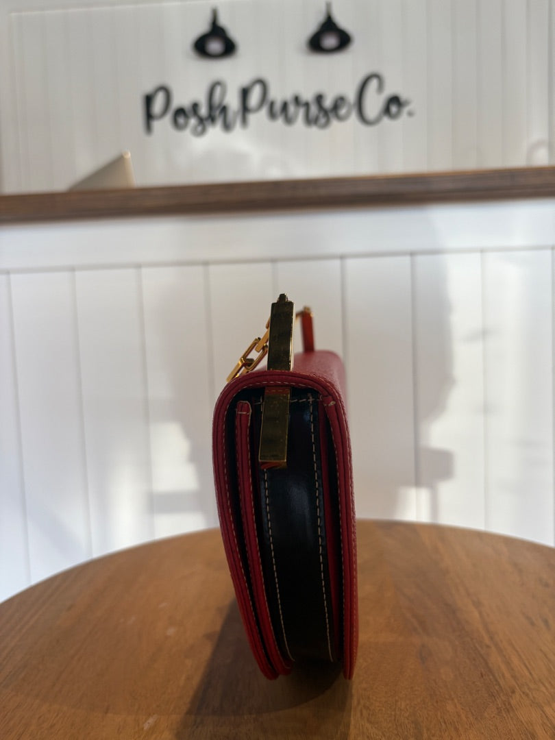 Red Fendi Half Moon Clutch