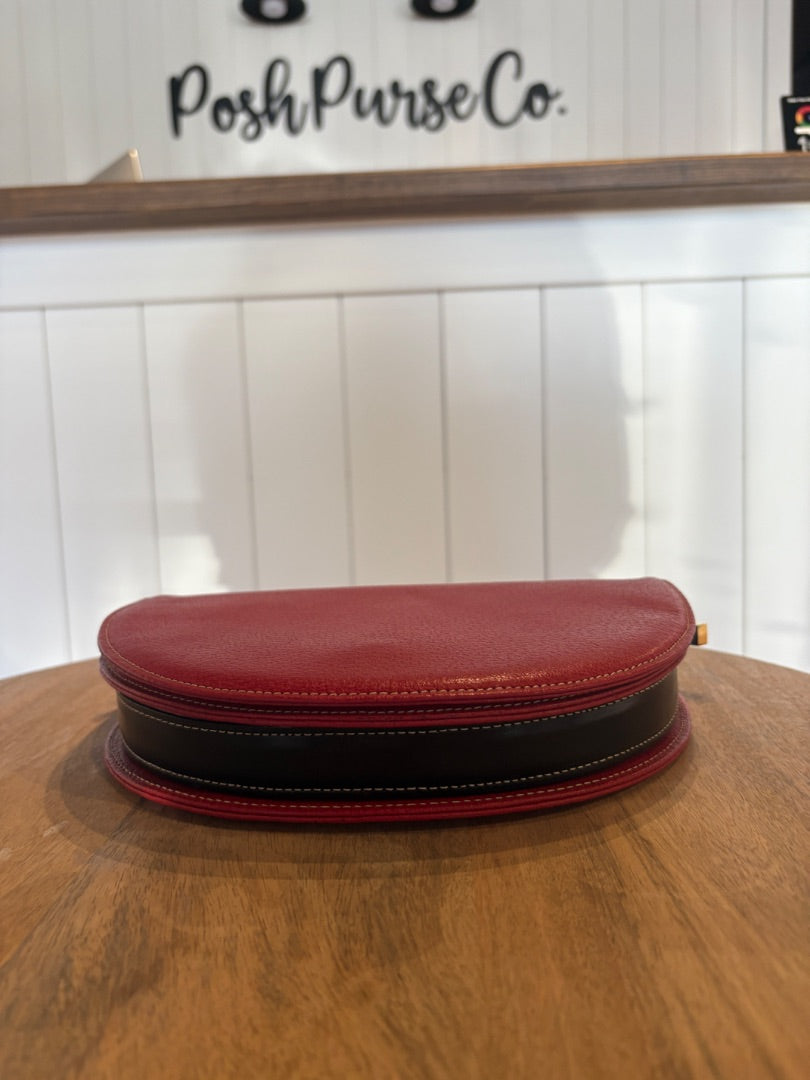 Red Fendi Half Moon Clutch