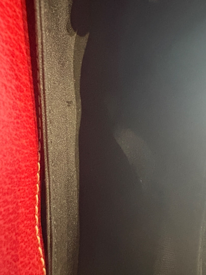 Red Fendi Half Moon Clutch